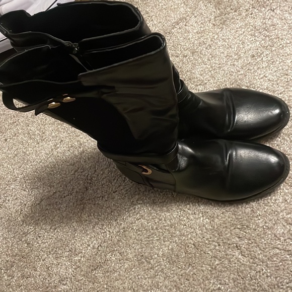 Lucky top girls leather stretch black boots size 8 says 4 - Picture 7 of 10